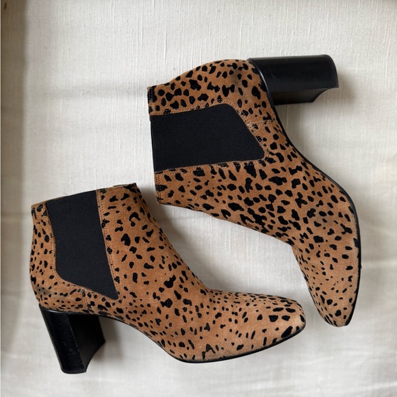 Rag & Bone Aslen Flocked Suede Ankle Boots in Leopard Cheetah Tan Animal Print - Picture 4 of 8